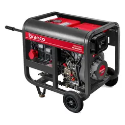 Gerador de Energia a Diesel 7,5 kVA Trifásico 220V Branco BD-8000 E3 Partida Elétrica