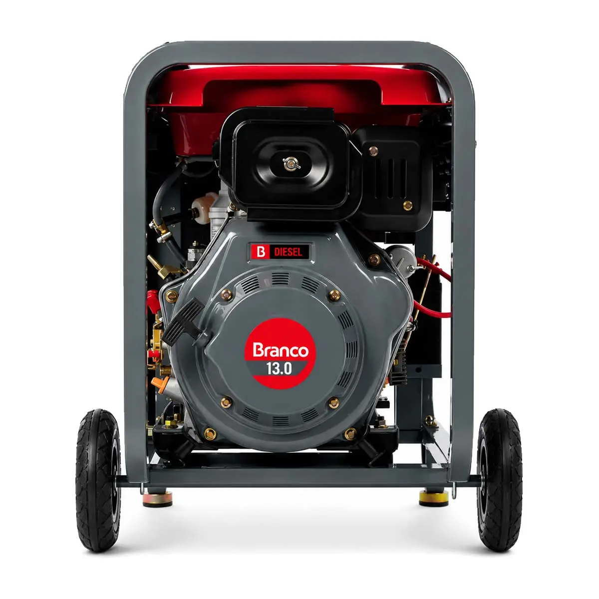 Gerador de Energia a Diesel 7,5 kVA Trifásico 220V Branco BD-8000 E3 Partida Elétrica