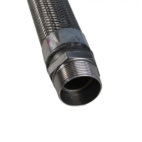 Tubo Flexível Inox 1.1/2 Pol Macho x Macho Fixo 300mm