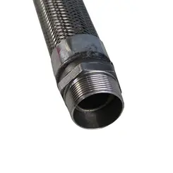 Tubo Flexível Inox 1.1/2 Pol Macho x Macho Fixo 300mm