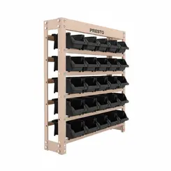Kit Estante Gaveteiro 25 Gavetas Pretas N 3 Presto 93003