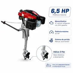 Rabeta Vertical com Motor a Gasolina 6,5 cv Kawashima