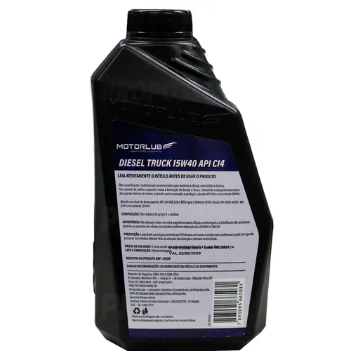 Óleo Lubrificante 15W40 Mult Lub Top Diesel 1 L Ecolubri