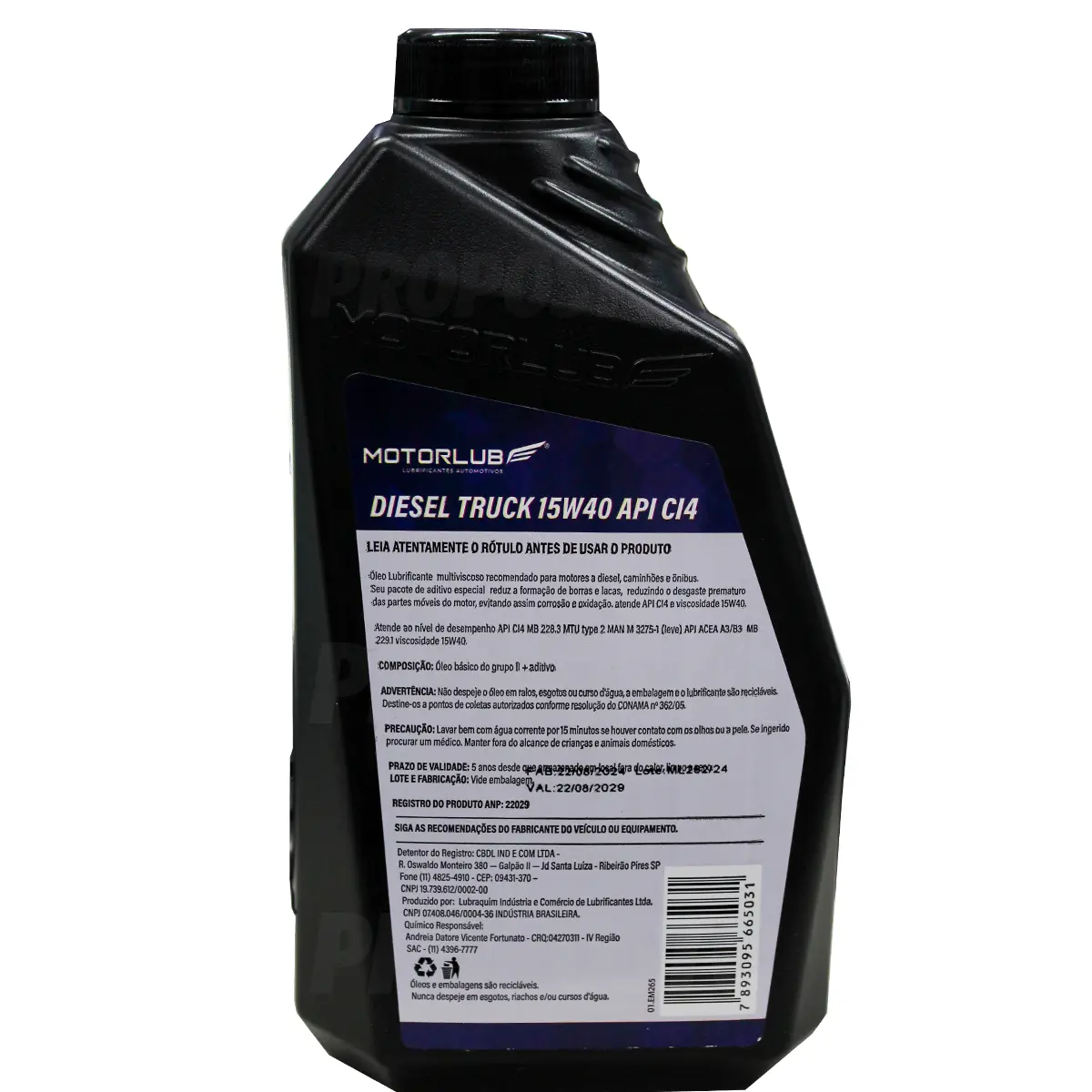 Óleo Lubrificante 15W40 Mult Lub Top Diesel 1 L Ecolubri