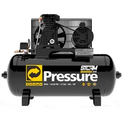 Compressor de Ar 10 pés 100 Litros 140 Psi Storm 300 Trifásico Pressure