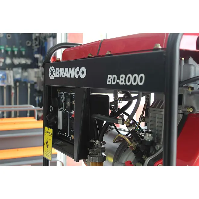 Gerador de Energia a Diesel Monofásico 110/220V 6,5 KVA Branco BD-8000E
