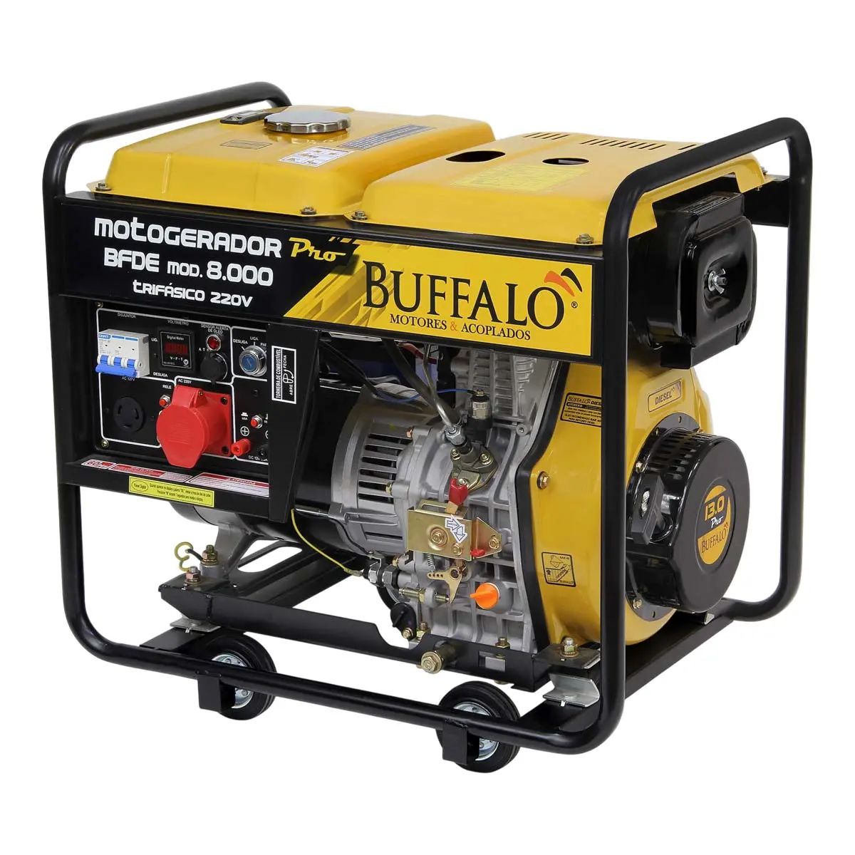 Gerador de Energia a Diesel BFDE 8000 6,5kva 220 V Trifásico Buffalo