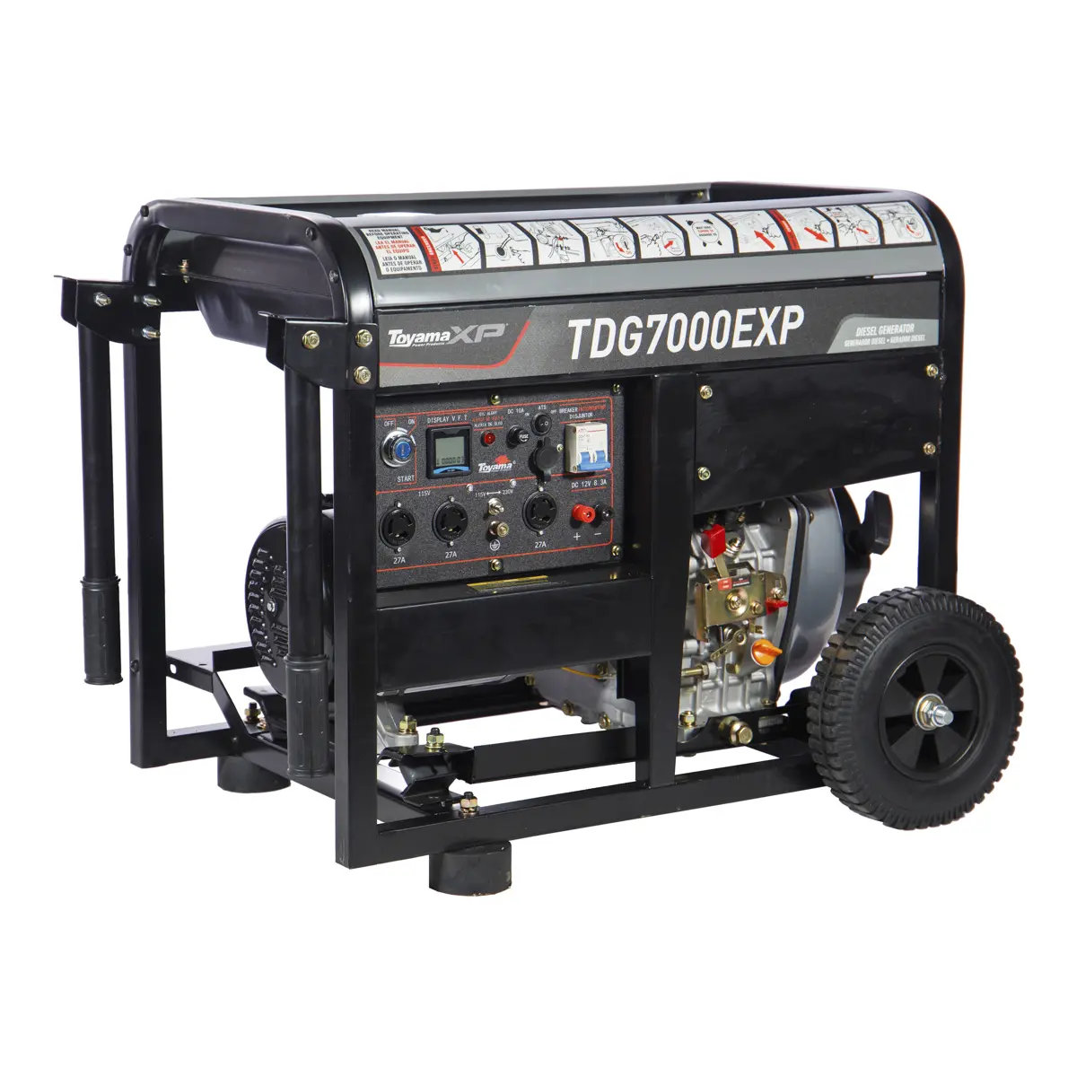 Gerador de Energia a Diesel Monofásico 110/220V 6 KVA Toyama TDG7000ExP
