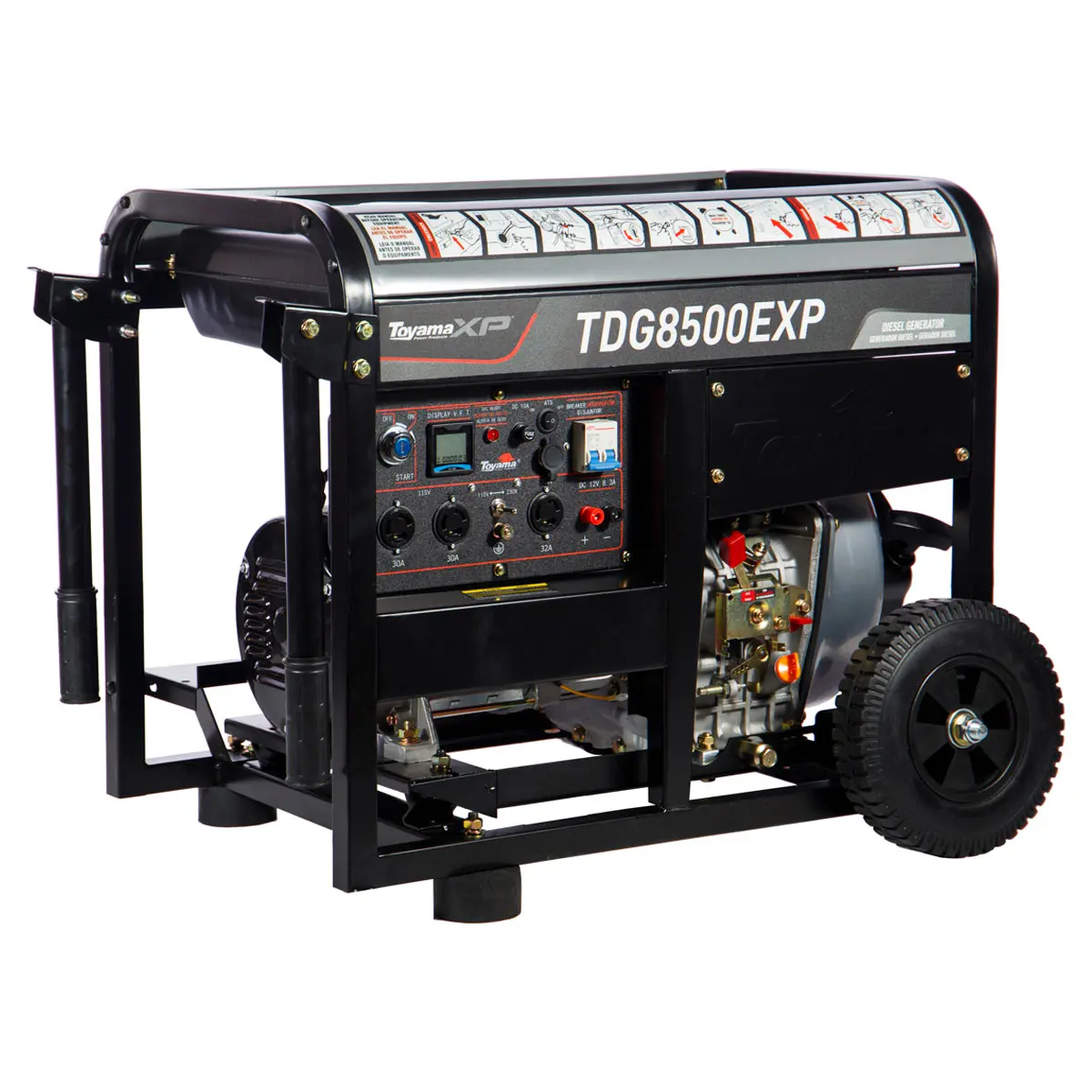 Gerador de Energia a Diesel 7000 W 7 KVA Toyama Mono 115/230V TDG8500ExP