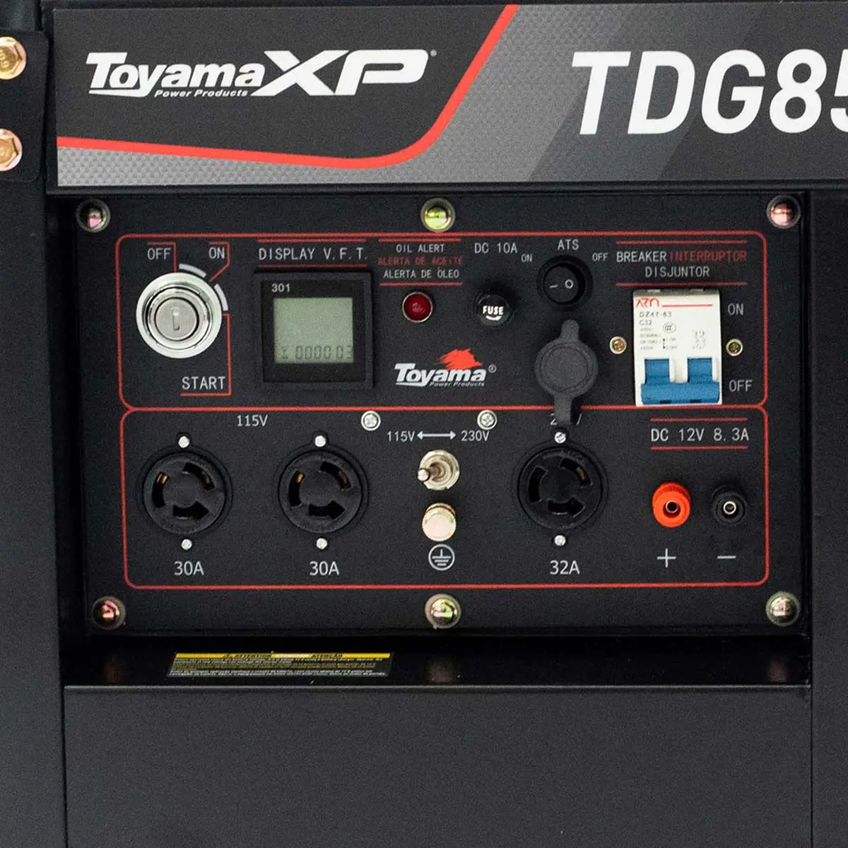 Gerador a Diesel Monofásico 110/220 V Partida elétrica 7 kVA Toyama TDG8500EBXP