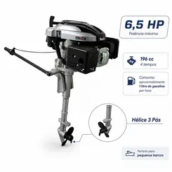 Rabeta Vertical com Motor a Gasolina Toyama 6,5 cv TE65V1-HF