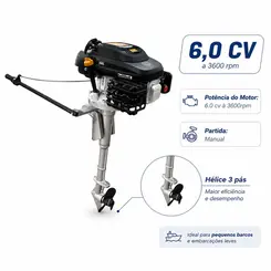 Rabeta Vertical com Motor a Gasolina Buffalo 6,5 cv BFGT4T