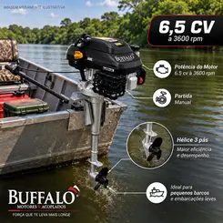 Rabeta Vertical com Motor a Gasolina Buffalo 6,5 cv BFGT4T
