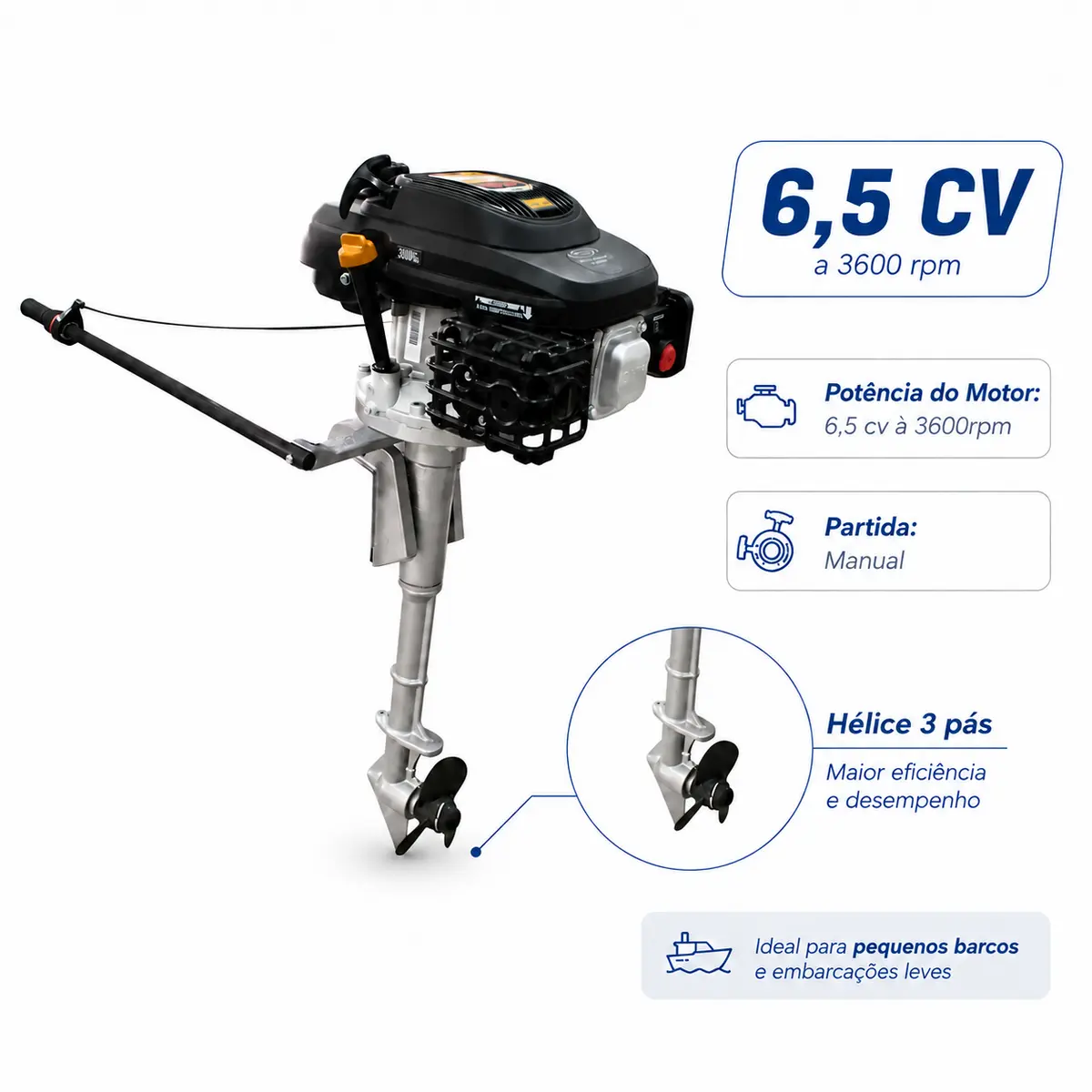 Rabeta Vertical com Motor a Gasolina Buffalo 6,5 cv BFGT4T