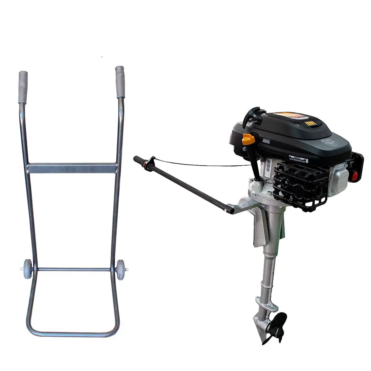 Rabeta Vertical com Motor Buffalo 6,5 cv e Carrinho para Transporte