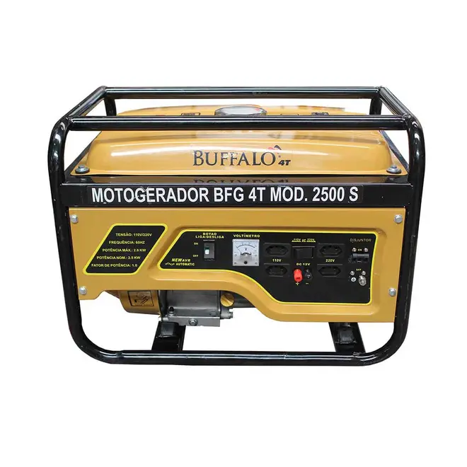 Gerador de Energia a Gasolina 2,5 kVA Monofásico 110/220V Buffalo BFG 2500 S