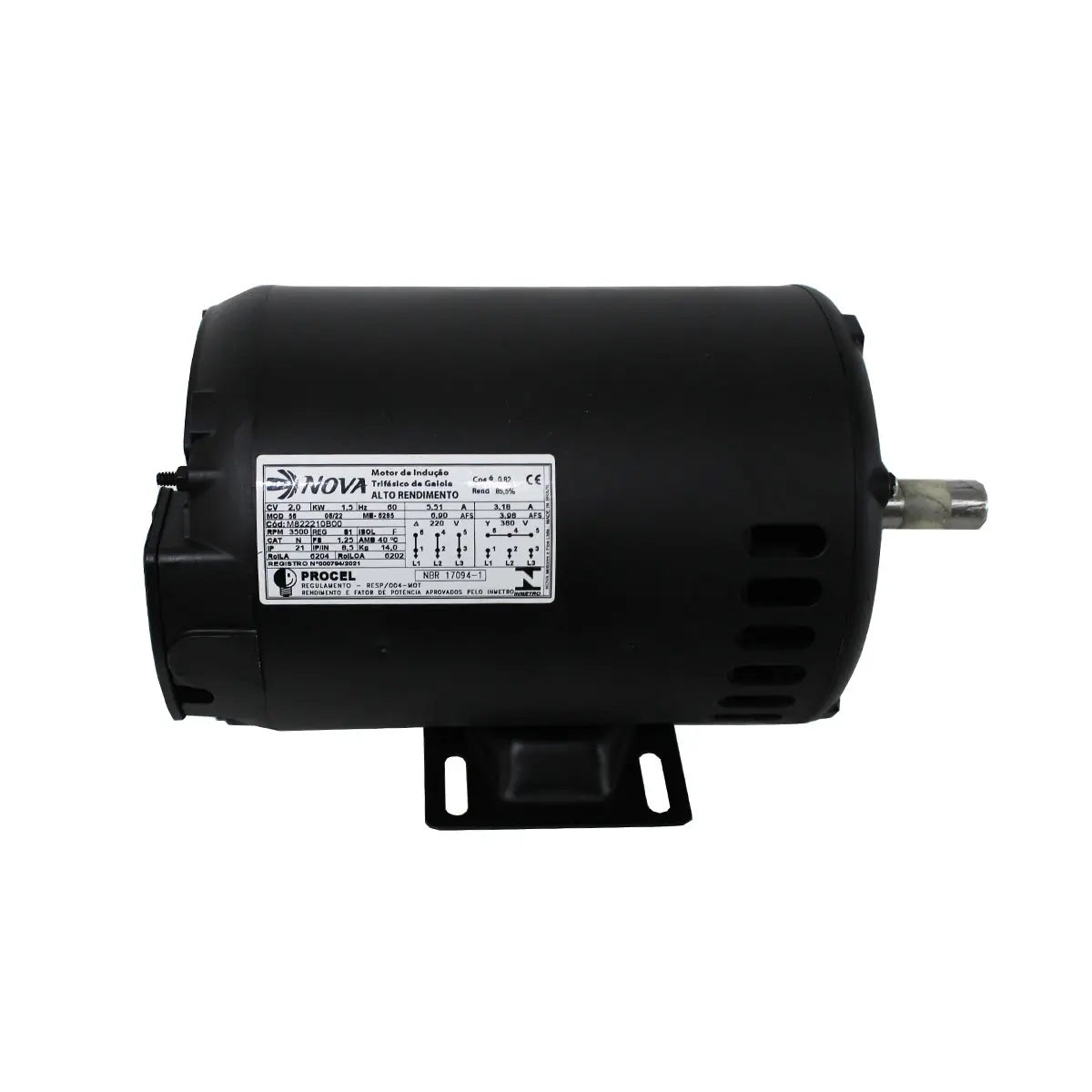 Motor Elétrico 5,0 cv Trifásico 220/380 V Aberto IP21
