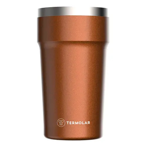 Copo Térmico Pub 500ml Laranja Aço Termolar 1502ELA