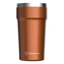 Copo Térmico Pub 500ml Laranja Aço Termolar 1502ELA