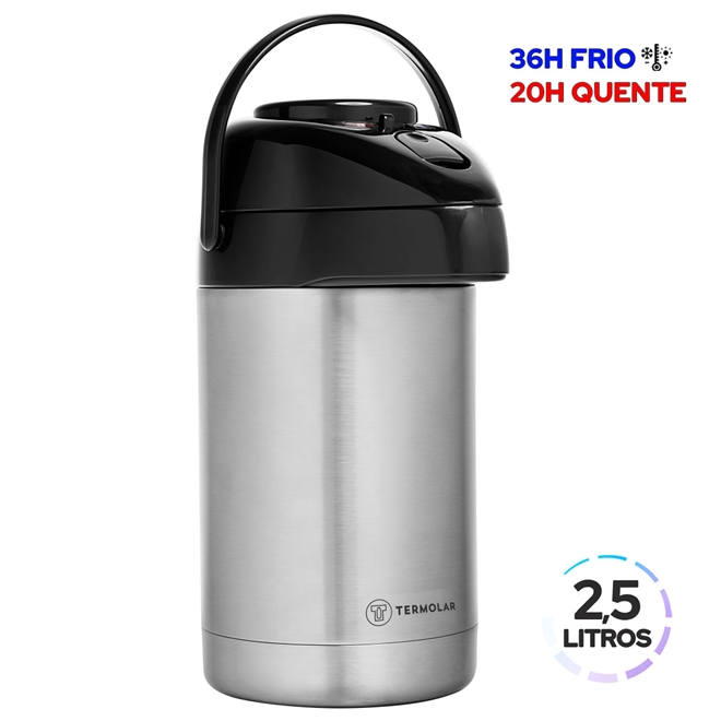 Garrafa Térmica R-Evolution 2,5l Inox Termolar 9300E - Loja Proposto