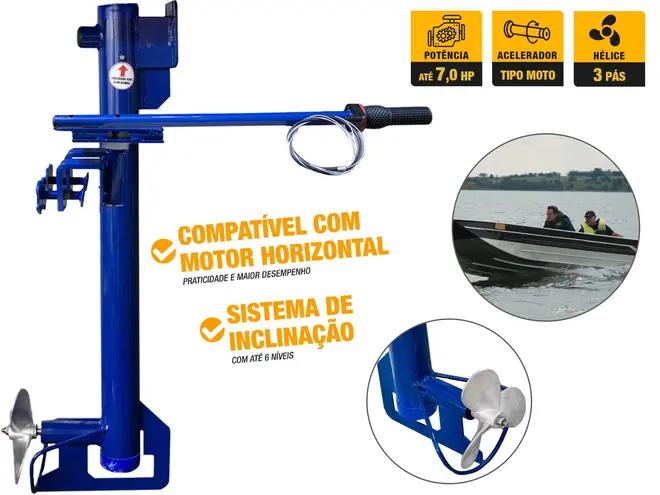 Rabeta Vertical para Motor até 7,0 cv Eixo 3/4" Horizontal — foto 5
