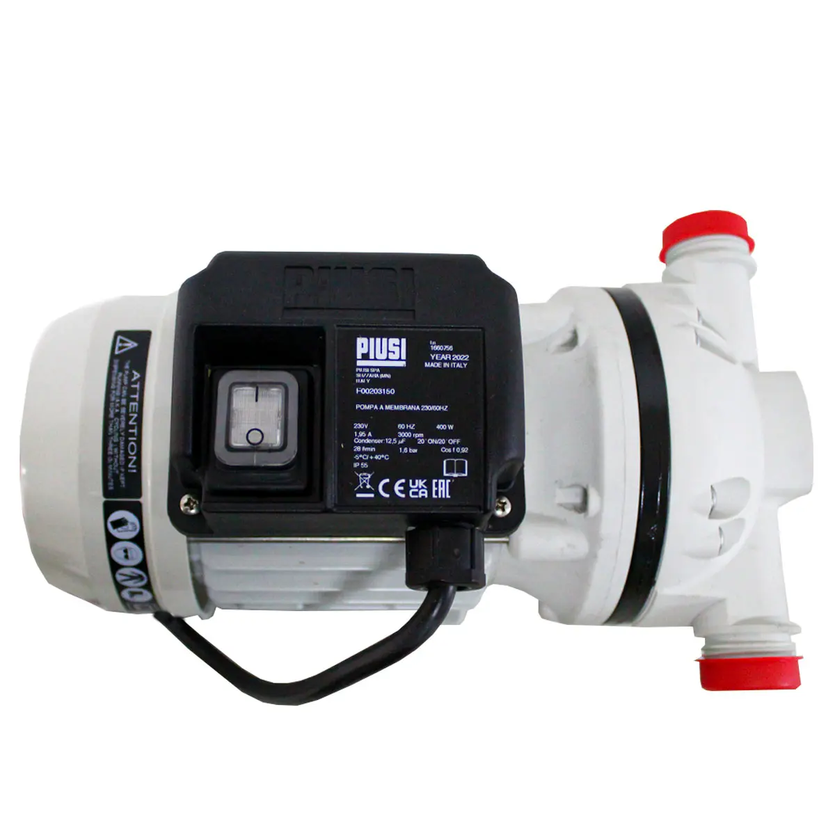 Bomba de Diafragma Elétrica 220V 3/4 pol 30l/min F00203150 Piusi