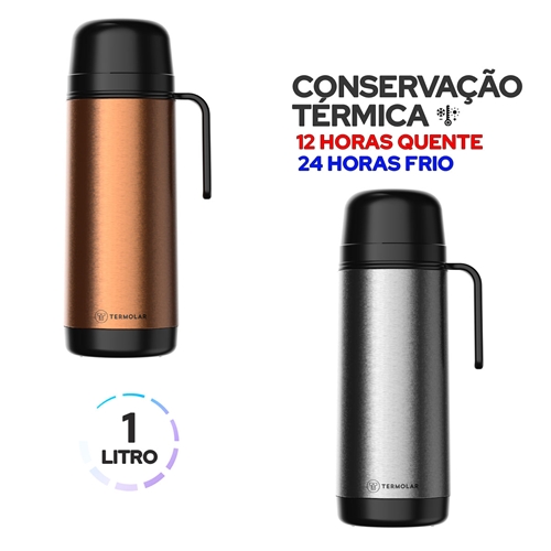 Garrafa Térmica Inox Lúmina 1L Rolha Clean Chá Café Leite - Baratinho  Express