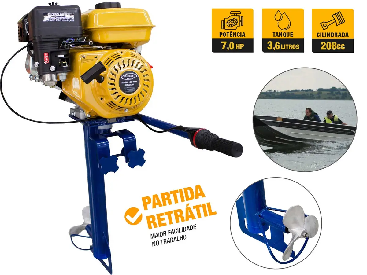 Rabeta Vertical com Motor a Gasolina Buffalo 7,0 cv BFG7