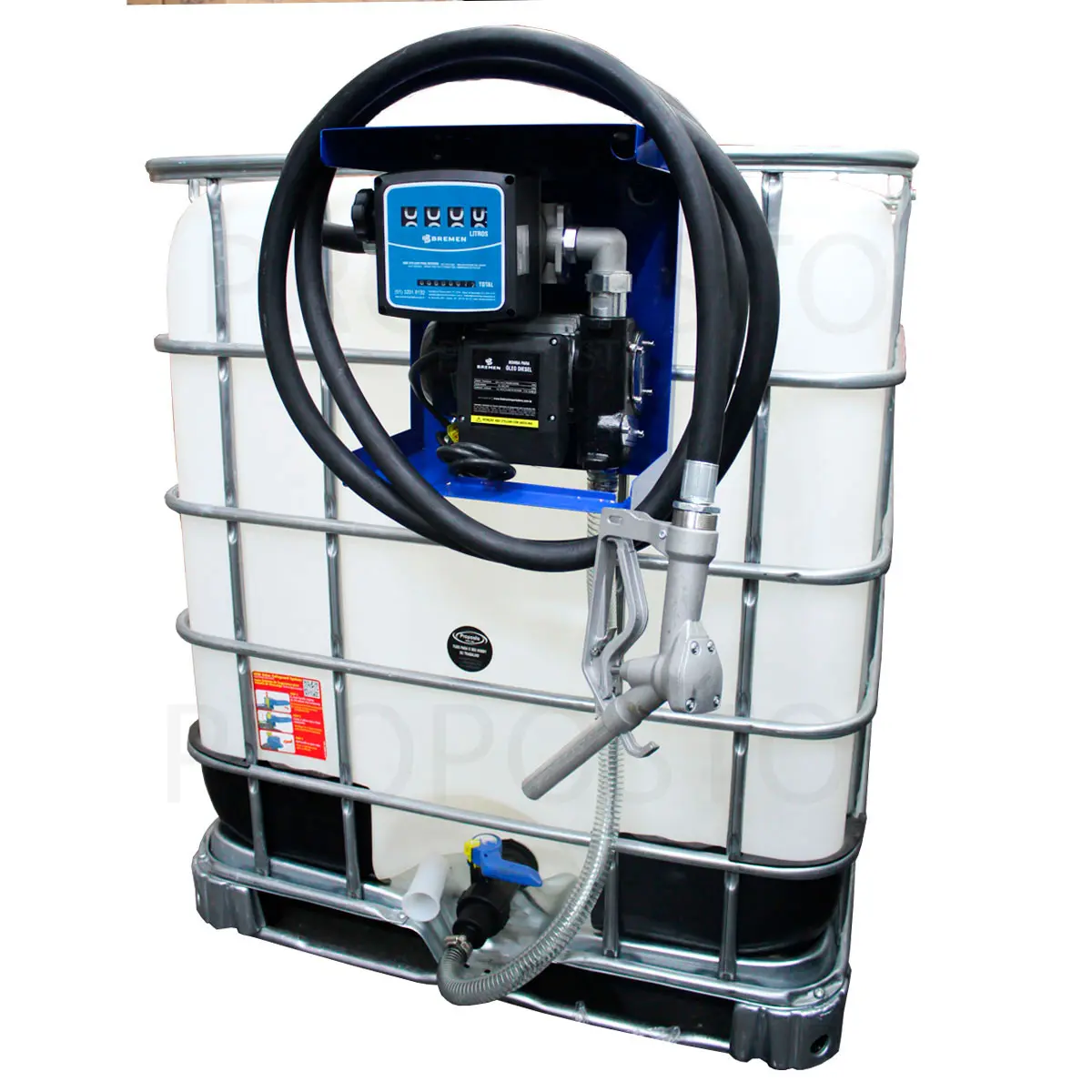 Bomba Abastecimento Diesel 220V 60l/min Reservatório 1000L