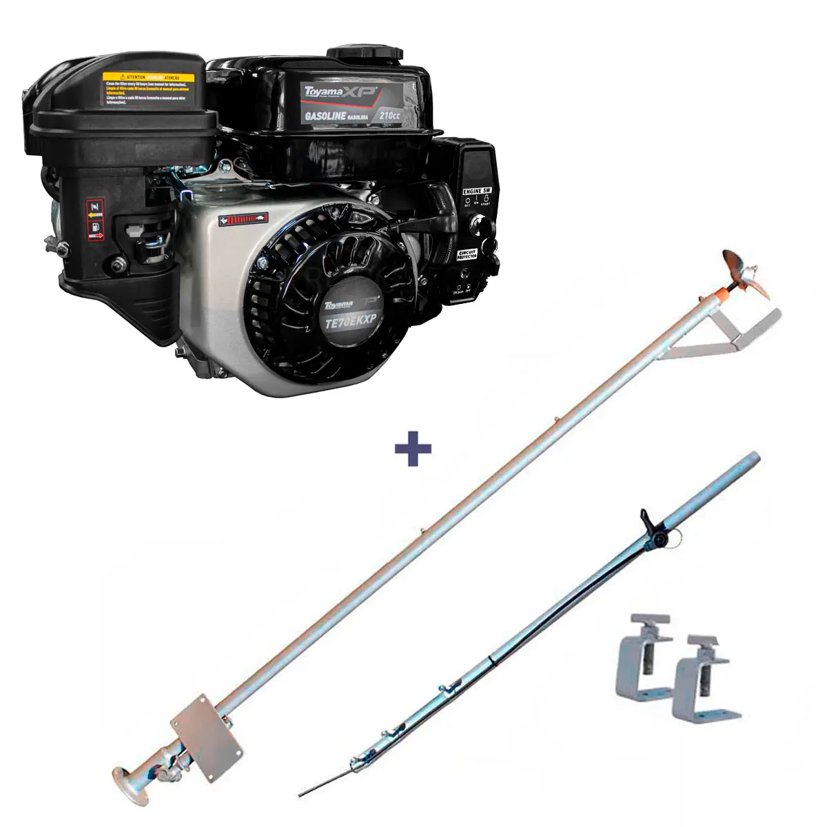 Rabeta Luxo 1,7m para Barco com Motor 7 hp Part. Elétrica Toyama TE70EK-XP 004-033