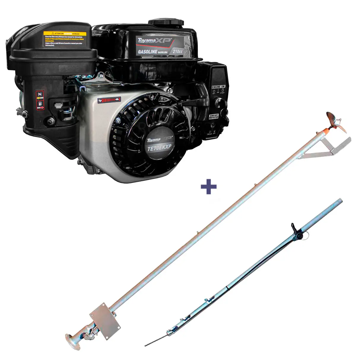 Rabeta Simples 1,7m para Barco com Motor 7 hp Part. Elétrica Toyama TE70EK-XP 004-033