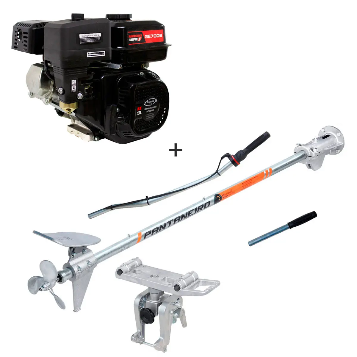 Rabeta Master Plus Pantaneiro 1,7m Motor Kawashima 7,0cv GE700B