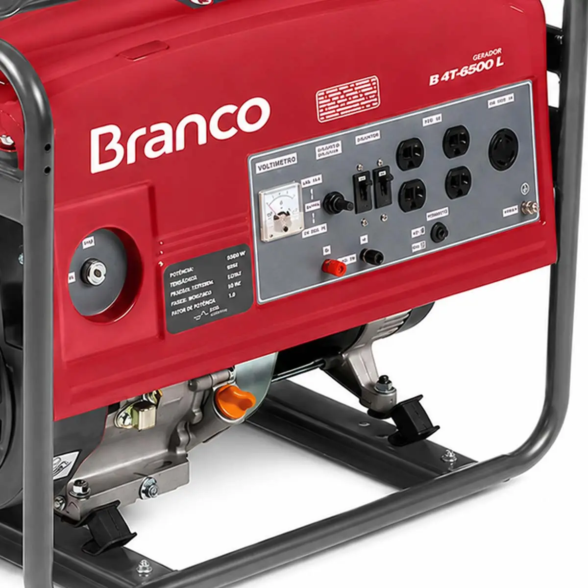 Gerador de Energia a Gasolina 5,5 KVA Part.Manual B4T6500L Branco