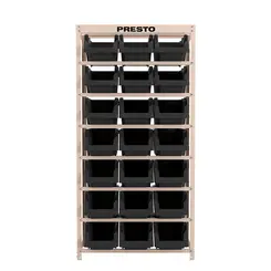 Kit Estante Gaveteiro 21 Gavetas Nº 7 Preta Presto 43013