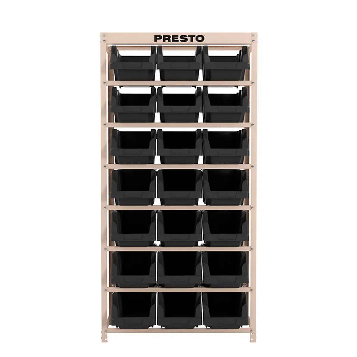 Kit Estante Gaveteiro 21 Gavetas Nº 7 Preta Presto 43013