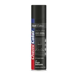 Tinta Spray Uso Geral Preto Brilhante 400ml Chemicolor