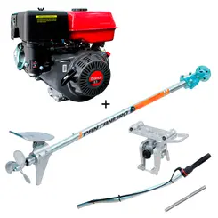 Rabeta Pantaneiro 2,20 m com Motor a Gasolina Branco 8,5 cv