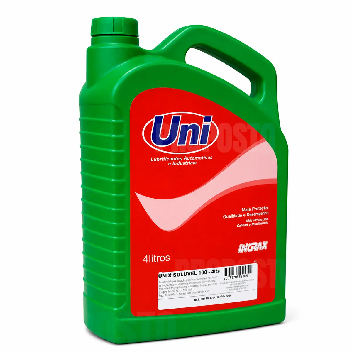 Óleo Lubrificante Unix Solúvel 100 para Usinagem Ingrax 4 Litros