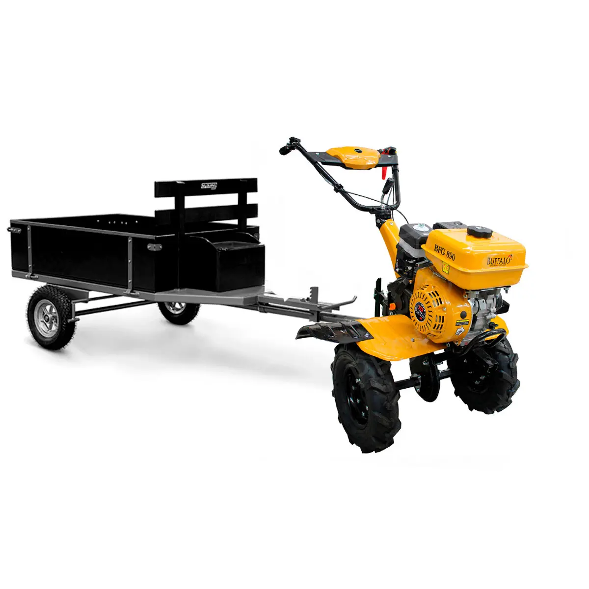 Motocultivador Buffalo BFG 890 a Gasolina 7,0 cv 208cc com Carreta Basculante
