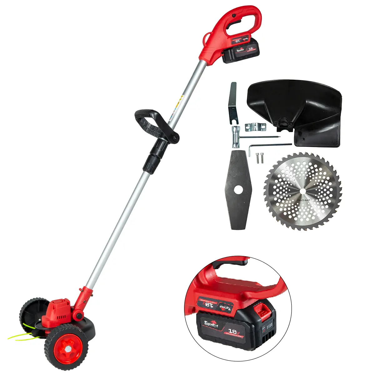 Roçadeira de Carrinho 10" a Bateria 18 V Toyama TBT18BC250S-K2