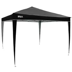 Gazebo Dobrável Preto com Pés de Alumínio 3 x 3 metros Kala