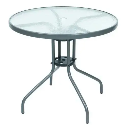 Conjunto de Mesa com Tampo de Vidro para Jardim 6 Peças Marrom Kala