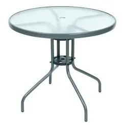 Conjunto de Mesa com Tampo de Vidro para Jardim 6 Peças Marrom Kala