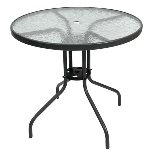 Conjunto de Mesa com Tampo de Vidro para Jardim 6 Peças Cinza Kala