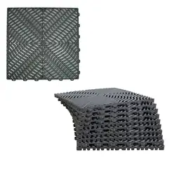 Piso Tapete Modular de Plástico 33 x 33 cm Cinza 10 Unidades