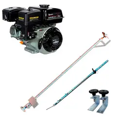 Rabeta Horizontal Luxo 1,7 m Cinza com Motor Gasolina 6,5cv 196 cc Eixo 3/4" TE65N-XP Toyama