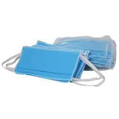 Máscara Descartável TNT Azul Dupla Camada - 50 Unidades