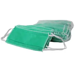 Máscara Descartável TNT Verde Dupla Camada - 50 Unidades