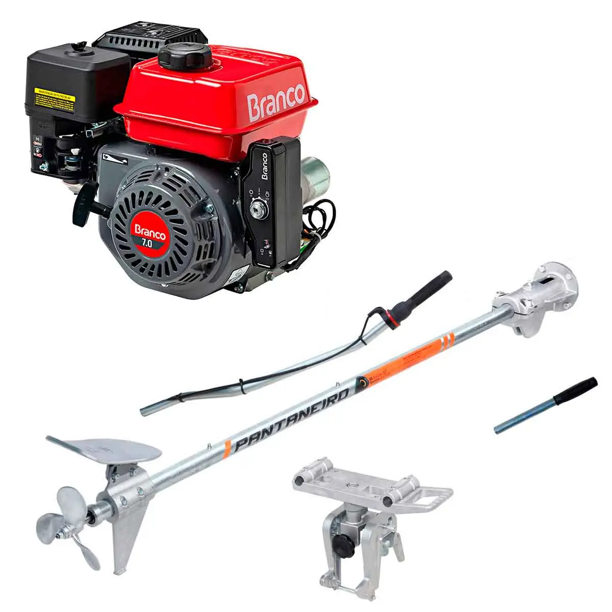 Rabeta Master Plus 1,7m Motor Gasolina 7cv Partida Elétrica 212cc Branco