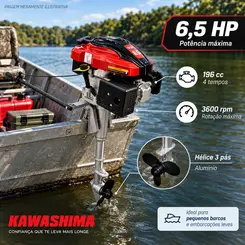 Rabeta Vertical Girafer Motor a Gasolina 6,5 Hp Kawashima GV 650ME